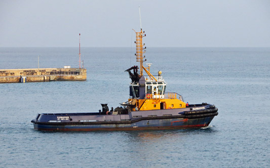 Azura Cruise - Tugs at Barbados - Photo: © Ian Boyle, 22nd March 2014 - www.simplonpc.co.uk