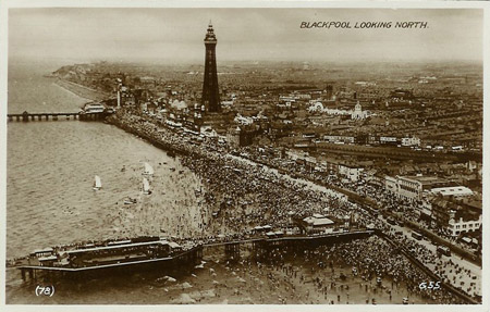 blackpool pier postcard central aerial photographic piers north west