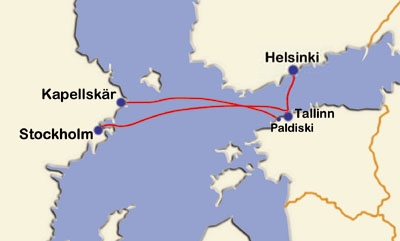 Tallink 2002 Route map