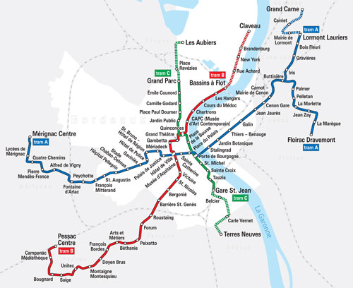 Tramway de Bordeaux Map