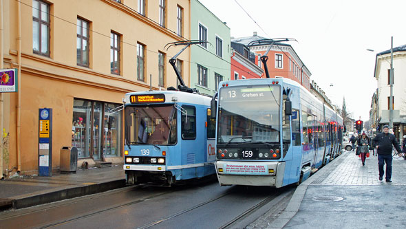 Oslo Trams - Photo: © Ian Boyle 10th December 2012 - www.simplompc.co.uk - Simplon Postcards