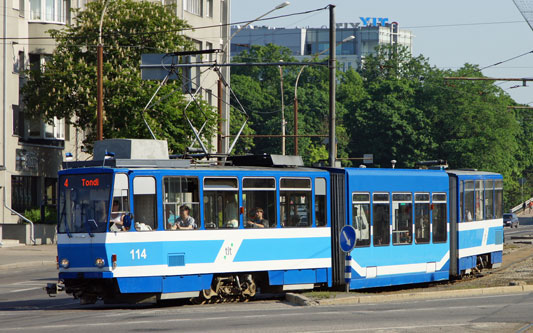Tallinn Tatra KT4 tram - www.simplonpc.co.uk - Photo: �2013 Ian Boyle