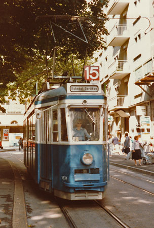 Zurich Trams - www.simplonpc.co.uk - Photo: ©1985 Ian Boyle