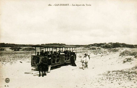 Horse tramway on Cap-Ferret - Simplon Postcards - www.simplonpc.co.uk