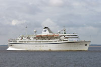 ATHENA - Classic International Cruises - Passing Felixstowe whilst arriving Harwich - Photo:  Ian Boyle,1st May 2010