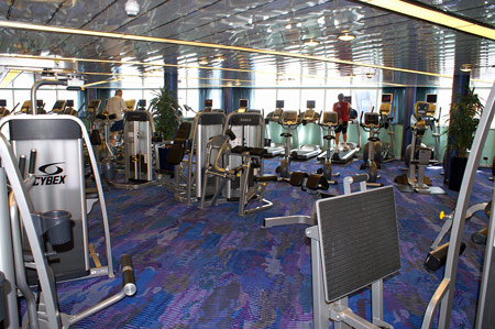 Eurodam - Fitness Centre at the front of the superstructure on the Lido Deck (Deck 9)