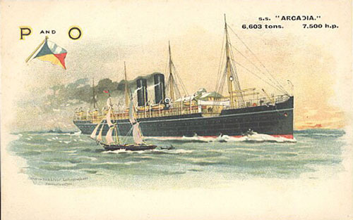 ACRADIA (1) 1888 - P&O - Simplon Postcards - simplonpc.co.uk
