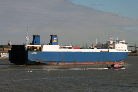 Norking outbound from Tilbury Docks for Zeebrugge - Photo: © Ken Smith, Gravesend, October 18th 2008