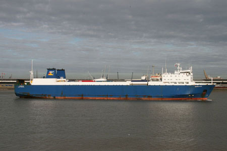 Norking outbound from Tilbury Docks for Zeebrugge - Photo: © Ken Smith, Gravesend, October 18th 2008