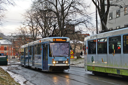 Oslo Trams - Photo: © Ian Boyle 10th December 2012 - www.simplompc.co.uk - Simplon Postcards