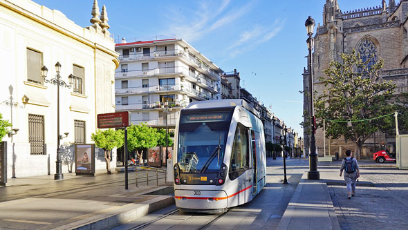 Seville CAF Urbos Tram 303 - www.simplonpc.co.uk - Photo: ©Ian Boyle 17th May 2016