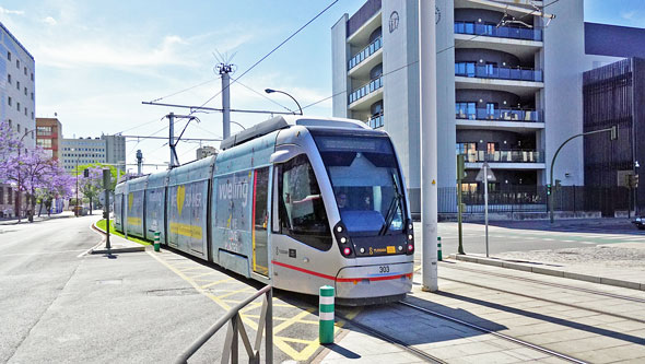 Seville CAF Urbos Tram 303 - www.simplonpc.co.uk - Photo: ©Ian Boyle 17th May 2016