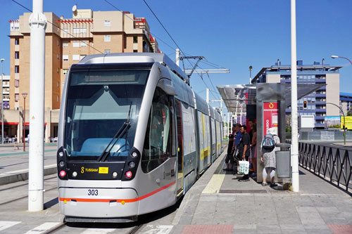 Seville CAF Urbos Tram 303 - www.simplonpc.co.uk - Photo: ©Ian Boyle 17th May 2016