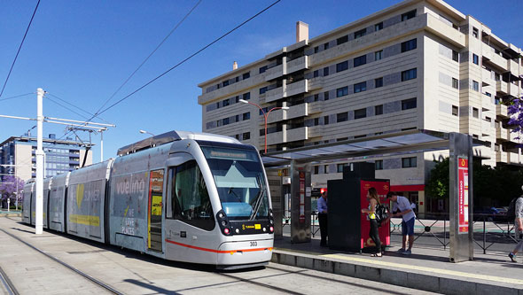 Seville CAF Urbos Tram 303 - www.simplonpc.co.uk - Photo: ©Ian Boyle 17th May 2016