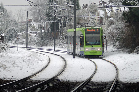 Croydon Tramlink in the Snow - Photo: © Ian Boyle, 6th January 2010