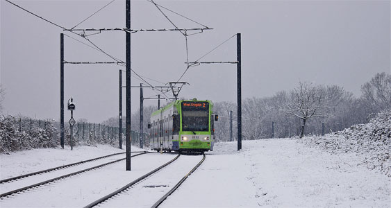 Croydon Tramlink in the Snow - Photo:  Ian Boyle, 6th January 2010